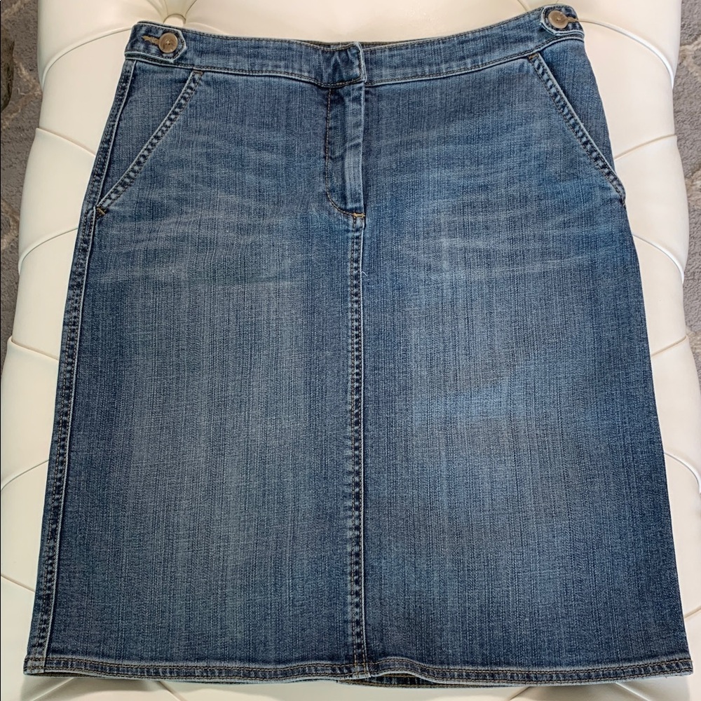Lands' End Women's Denim Pencil Skirt Knee-Length